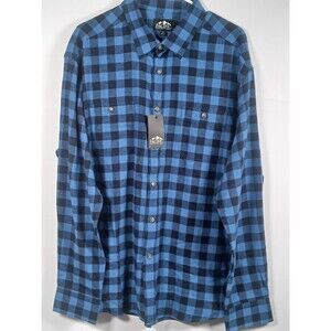 NWT Pacific Outfitters Blue & Black Plaid Flannel Shirt Men’s XL Cozy Comfort